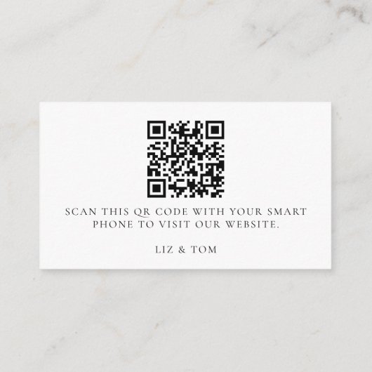 Wedding Website QR Code Modern Minimalist Simple Begleitkarte (Rückseite)