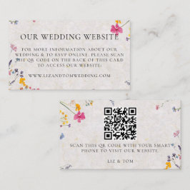 Wedding Website QR Code Wildflower Garden Blush Begleitkarte