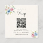  Wedding Website RSVP QR Code Photo pastel florals Begleitkarte (Vorderseite)