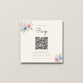 Wedding Website RSVP QR Code Photo pastel florals Begleitkarte