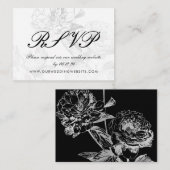 Wedding Website UAWG Simple Floral Silver Black Begleitkarte (Vorne/Hinten)