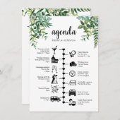 Wedding Weekend Greenerity Guest Agenda Hinweiskarte (Vorne/Hinten)