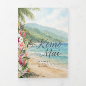 Wedding Weekend | Maui, Hawaii Tri-Fold Invitation Dreifach Gefaltete Einladung (Cover)