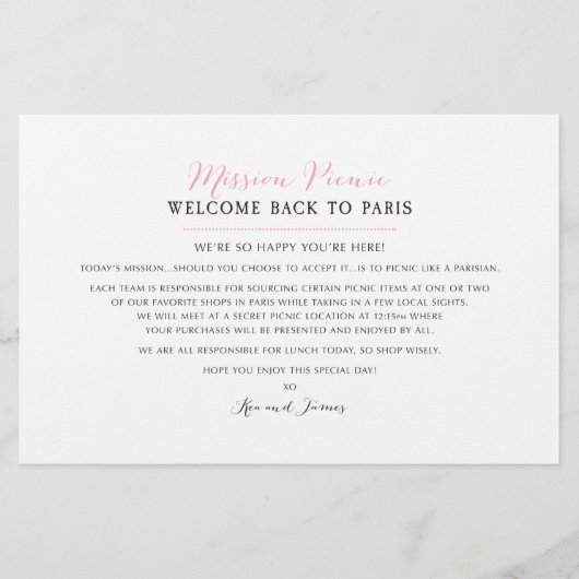 Wedding Weekend Paris Event Map - CUSTOM for Kea (Vorderseite)