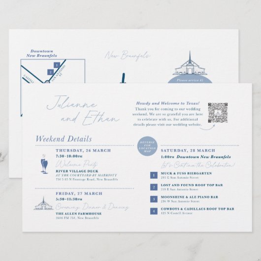 Wedding Weekend Welcome Map CUSTOM FOR CHRISTINE (Vorne/Hinten)