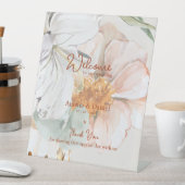 Wedding Welcome | Blush Peach Floral Sockelschild (In Situ)