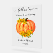 Wedding Welcome Fall Orange Pumpkin Acrylschild (Winkel)