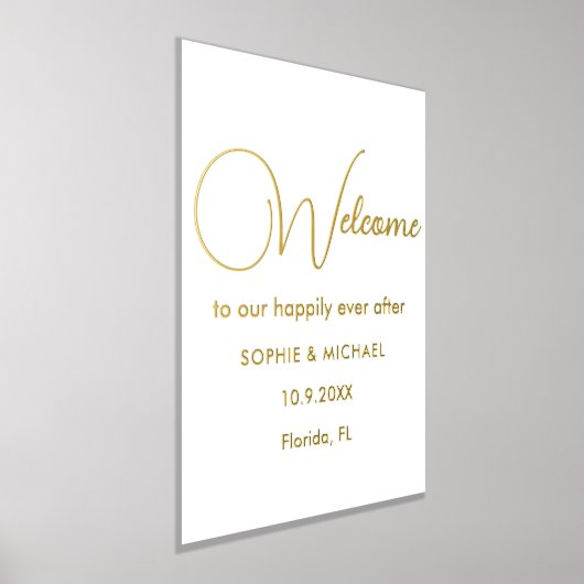 Wedding Welcome Gold White Foliendrucke (Ablage )