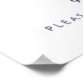 Wedding Welcome Hashtag | Dunkle blaue Flora Poster (Ecke)