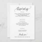 Wedding Welcome Itinerary Card Schöne Kalligraphie Einladung (Rückseite)