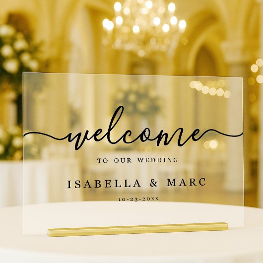 Wedding Welcome Minimalist Acrylschild