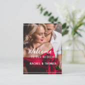 Wedding Welcome Sign Add Your Photo & Handwritten  Postkarte (Stehend Vorderseite)