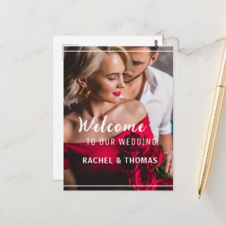 Wedding Welcome Sign Add Your Photo & Handwritten Postkarte