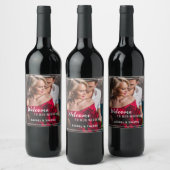 Wedding Welcome Sign Add Your Photo & Handwritten  Weinetikett (Flaschen)