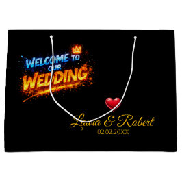 Wedding Welcome Sign – Personalized Names & Date Große Geschenktüte