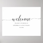 Wedding Welcome Sign Poster - Romantische Kalligra (Vorne)