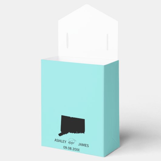 Wedding Welcome to Connecticut Favor Box Staat Map Geschenkschachtel (Geöffnet)