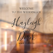 Wedding Welcome with Names and Date Fensteraufkleber (Blatt 2)