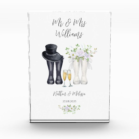 Wedding Welly Boots Fotoblock (Vorderseite)