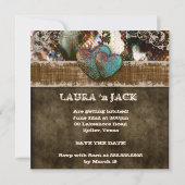 Wedding Western Süede Verlobung Valentine Einladung (Rückseite)