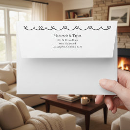 Wedding Whimsical Doodles Grey and White 