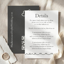 Wedding Whimsical Doodles Grey and White Begleitkarte