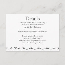 Wedding Whimsical Doodles Grey and White Begleitkarte