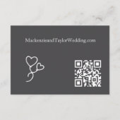 Wedding Whimsical Doodles Grey and White Begleitkarte (Rückseite)