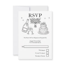 Wedding Whimsical Doodles Grey and White