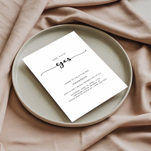 Wedding Whimsy Script sagte sie Yes Brautparty Einladung