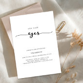 Wedding Whimsy Script sagte sie Yes Brautparty Einladung