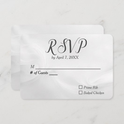 Wedding White Abstrakt UAWG RSVP Karte (Vorne/Hinten)