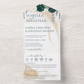 Wedding White All in save the date Emerald Green One Einladung (Innen)