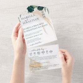 Wedding White All in save the date Emerald Green One Einladung