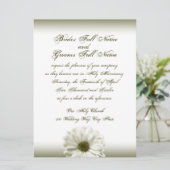 Wedding White Antique Daisy Einladung (Stehend Vorderseite)
