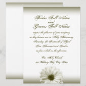 Wedding White Antique Daisy Einladung (Vorne/Hinten)