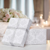 Wedding White Damask Einfaches Elegance Classic Geschenkpapier