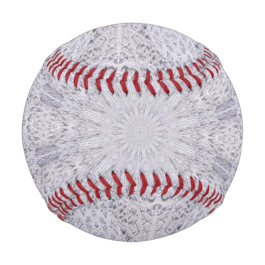 Wedding White Lace Mandala Kaleidoscope Abstrakt 1 Baseball (Rückseite)