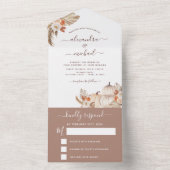 Wedding White Pumpkins Boho Terracotta UAWG All In One Einladung (Innen Boden)