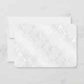 Wedding White Satin Damask UAWG RSVP Karte (Rückseite)