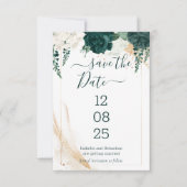 Wedding White Save the Date Emerald Green (Vorderseite)