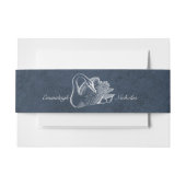 Wedding White Swan Navy Blue Einladungsbanderole (Vorderseite Beispiel)