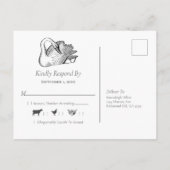 Wedding White Swan Navy Blue UAWG Einladungspostkarte (Rückseite)