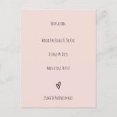 Wedding Will You Be My Bridesmaid Invitation Card Postkarte (Vorderseite)