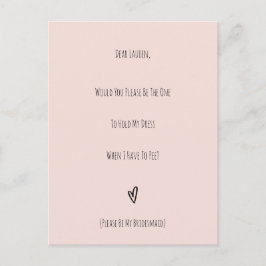 Wedding Will You Be My Bridesmaid Invitation Card Postkarte