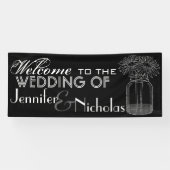 Wedding willkommene Tafel und Weckglas Banner (Horizontal)