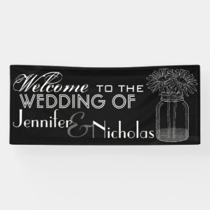 Wedding willkommene Tafel und Weckglas Banner