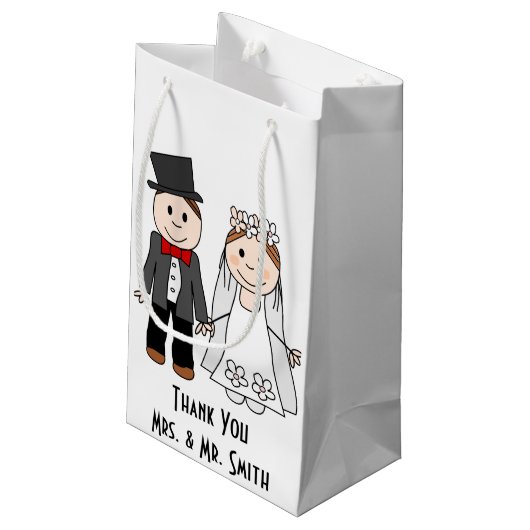 wedding willkommene Tasche oder Kleine Geschenktüte (Rückseite Schrägansicht)
