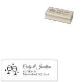 Wedding Wine Brillen Rücksendeadresse Label Briefm Gummistempel (Stempel)