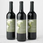 Wedding Wine Label "Delicate Calla Lilies" Weinetikett (Flaschen)